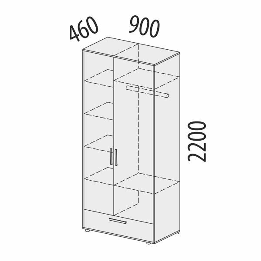 Аляска-503 (DaVita) 503.01 Шкаф для одежды