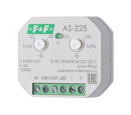 Автомат лестничный с таймером AS-225 каскадное включение освещения таймер 10-90с 9-30В DC 4А IP20