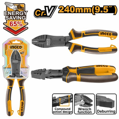 Плоскогубцы комб. усиленные на 65% 240мм SUPER INGCO HCCP58240 INDUSTRIAL