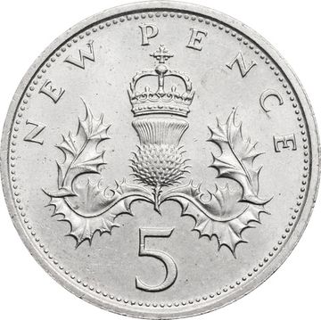 5 новых пенсов 1979 Великобритания