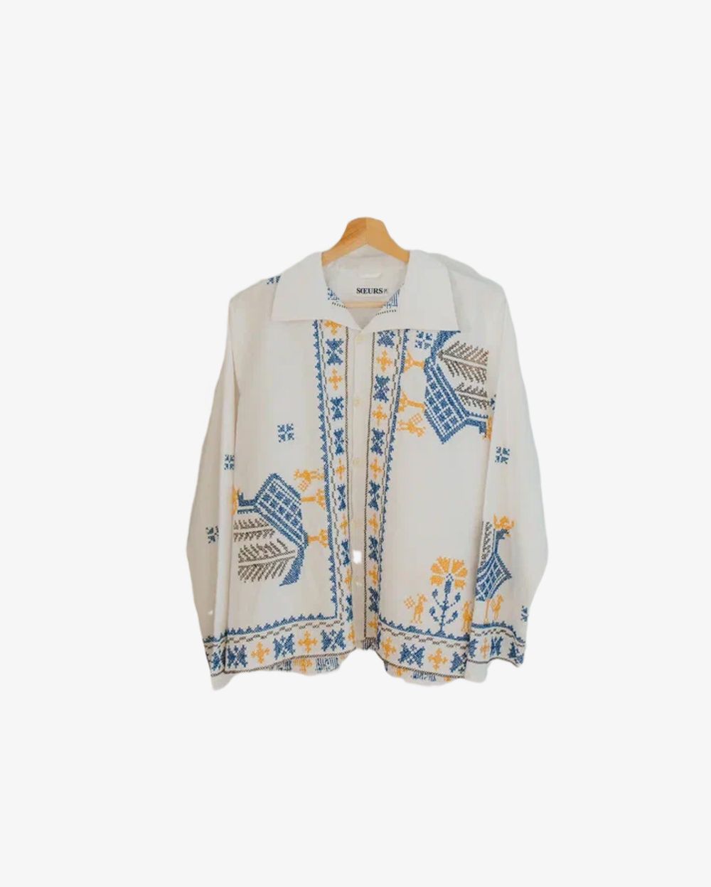 Рубашка Soeurs с птицами 2 белая