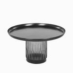 Кофейный столик Vaso Color диаметр 70 стекло закалённое, сталь, темно-серый