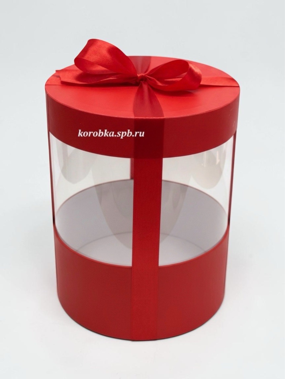 Плотная коробка-аквариум для торта с прозрачными стенками Цвет :Красный.