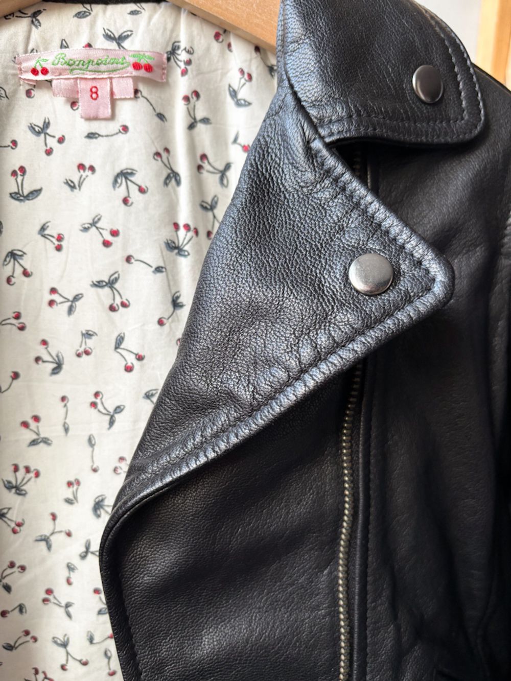 Кожаная куртка-косуха Bonpoint, 128