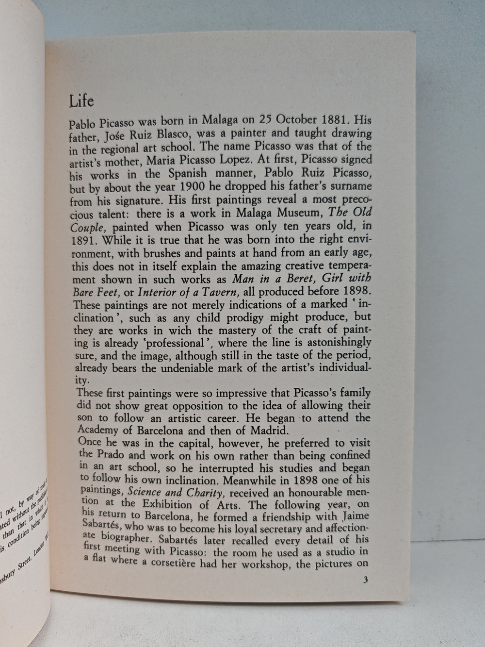 Picasso: The Life and Work of the Artist Illustrated with 80 Colour Plates