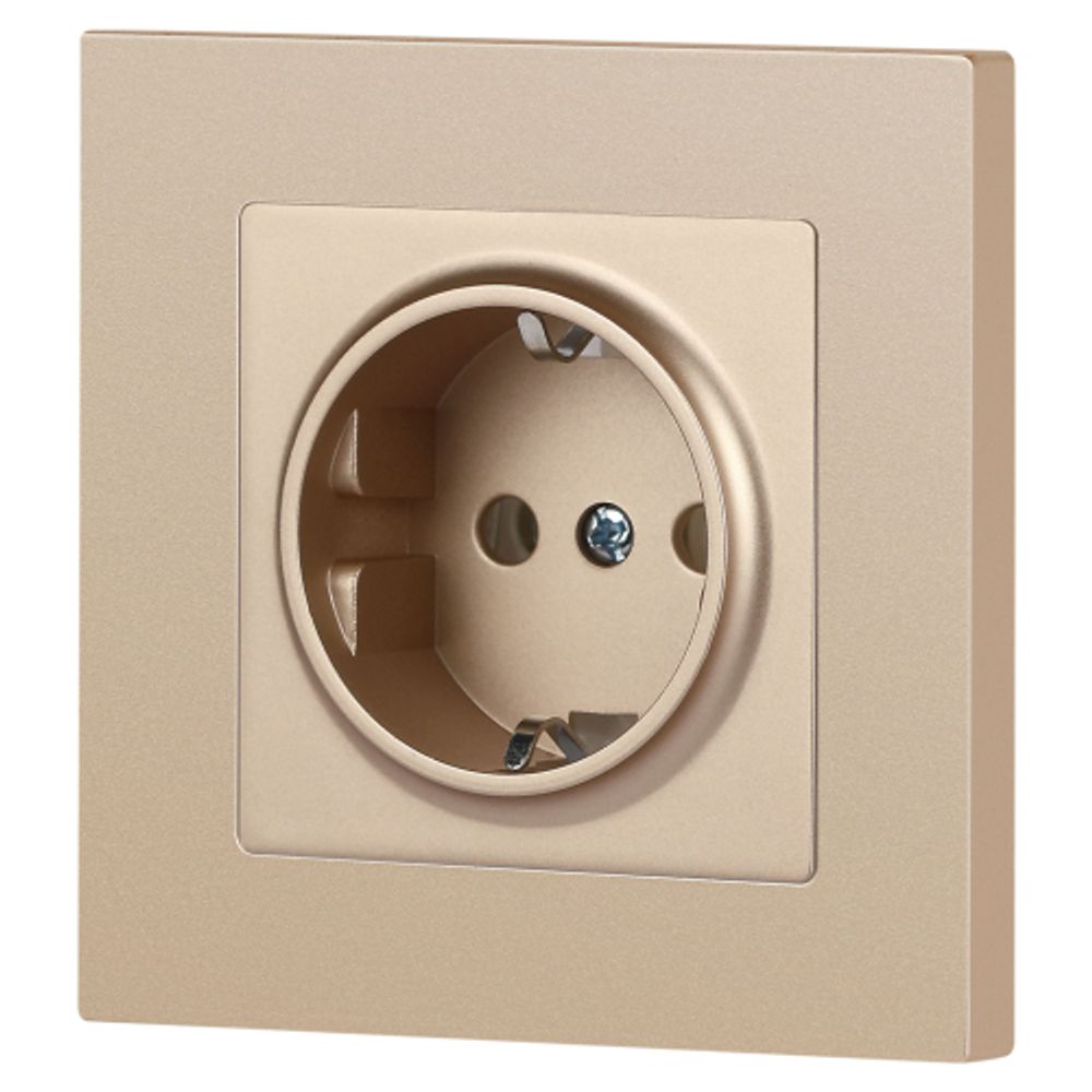 Розетка Intro Accent 6-202-04 2P+E Schuko 16А-250В IP20 СУ AL/CU шампань