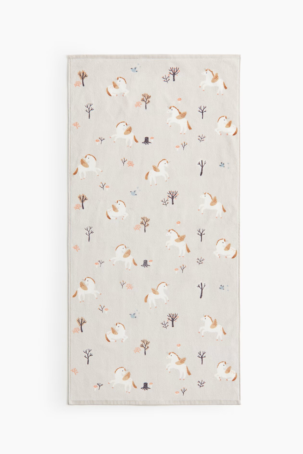 H&M ПЛЯЖНОЕ ПОЛОТЕНЦЕ ПРИНТОМ, СВЕТО-БЕЖЕВЫЙ