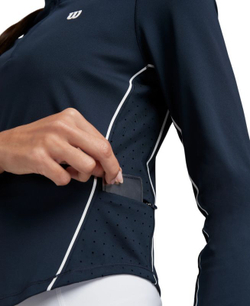 Женская теннисная футболка (dł. Рукава) Wilson Brentwood Half-Zip Longsleeve - небесный