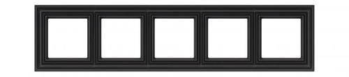 Рамка 5 постов черный матовый LIREGUS RETRO