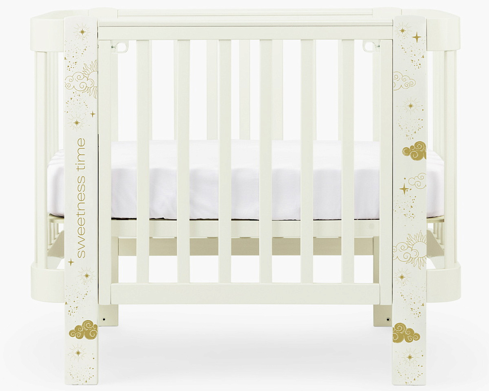 Детская кроватка-трансформер Happy baby Mommy Love в комплекте с расширением 160х70 milky