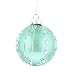 GAEM Украшение новогоднее Шар "Веселые ребята в бирюзовом" (блок 12 шт), D8 см, L36 W28 H11 см, 6в.