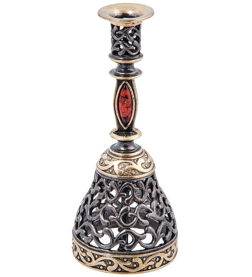 AM-4001 Колокольчик-подсвечник «Петербургские мотивы» (латунь, янтарь)