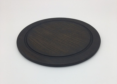 Доска для подачи круглая с выемкой; дуб темный;D=250,H=10мм