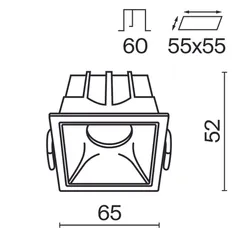 Встраиваемый светильник Альфа / Alfa LED 10 Вт 3000 К 36° Technical dl043-01-10w3k-sq-wb