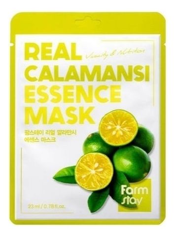 FARMSTAY МАСКА ТКАНЕВАЯ ДЛЯ ЛИЦА С ЭКСТРАКТОМ КАЛАМАНСИ REAL CALAMANSI ESSENCE MASK, 23 ML