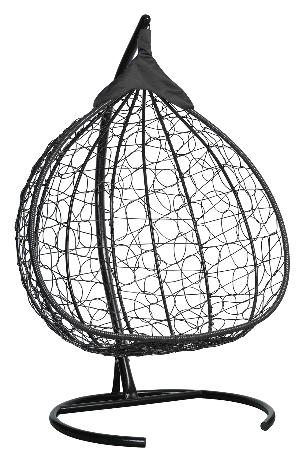 Подвесное кресло-кокон FISHT черное, бордовая подушка (Laura Outdoor)