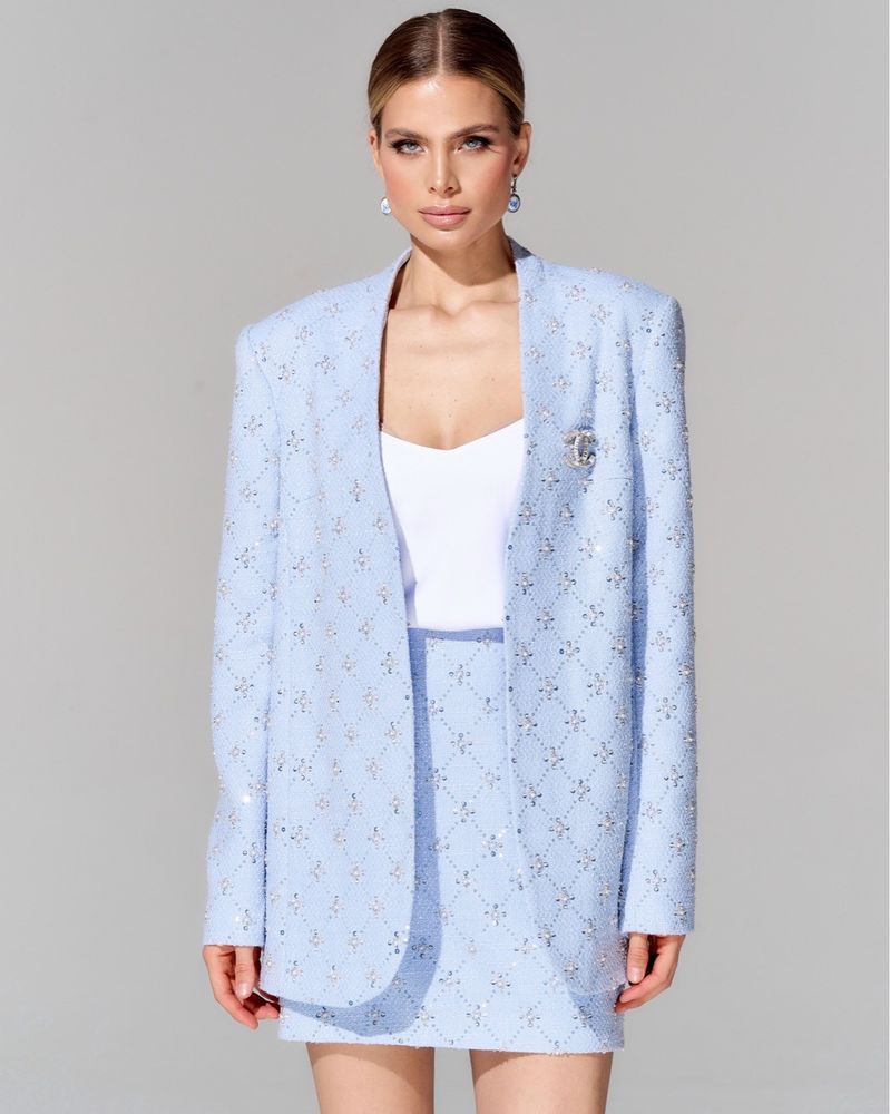 Юбка длины мини из премиального твида