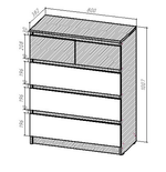 БОСТОН ЛАЙТ Комод КМ-001 Корпус - Дуб Крафт золотой К003  Фасад ЛДСП - Белый (Гладкий)
