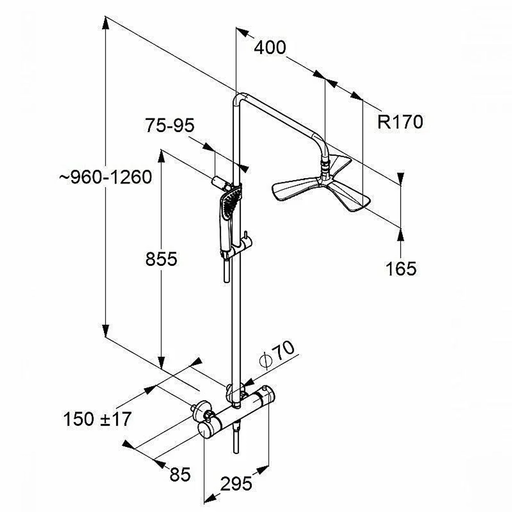 Душевая система Kludi Fizz Dual Shower System 670950500