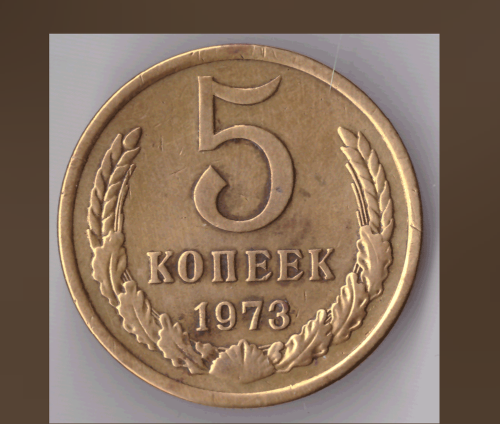 5 копеек 1973 года VF №2