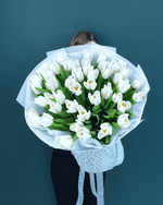 Букет из белых тюльпанов,51шт(00464)