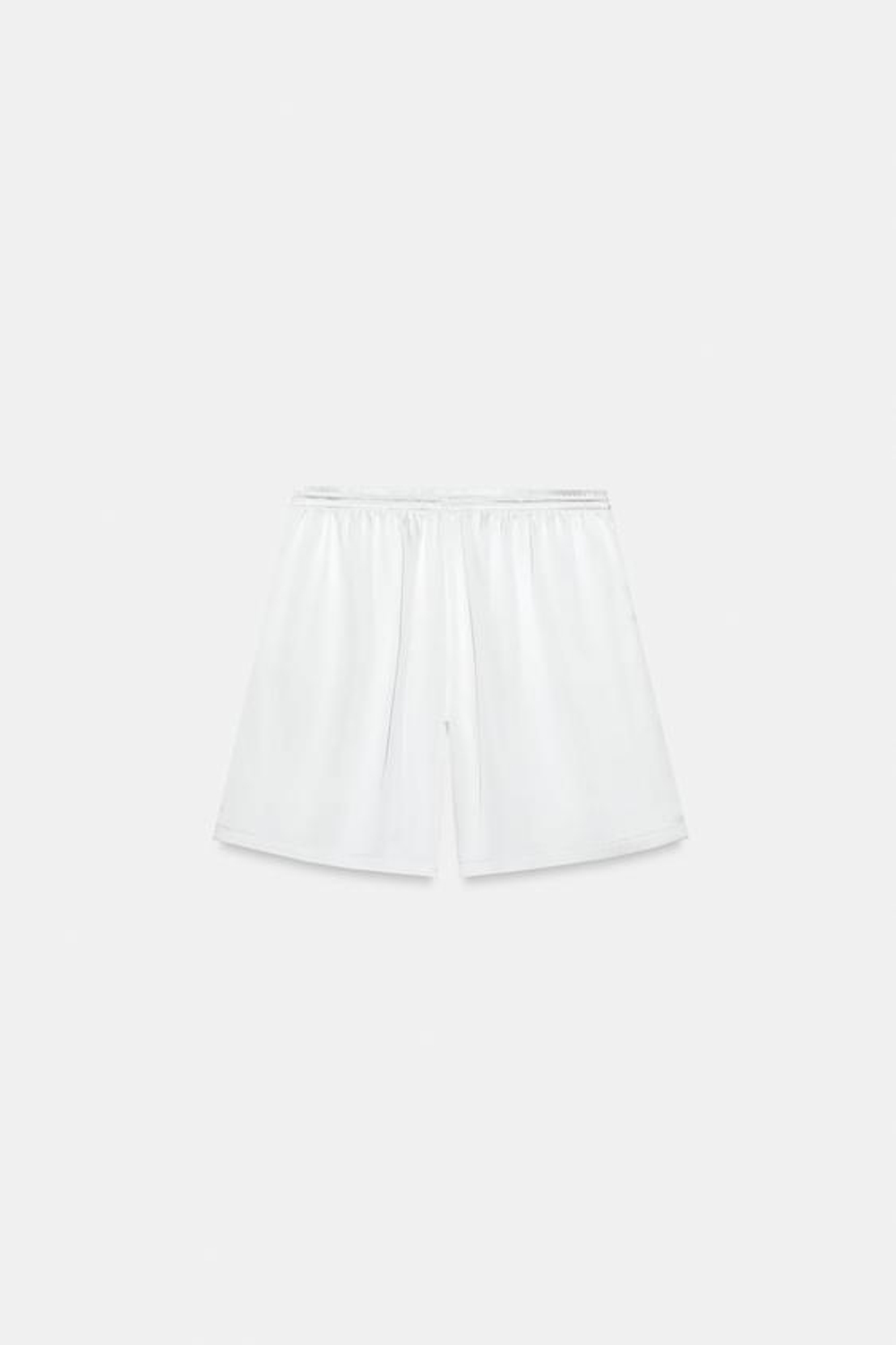 ZARA АТЛАСНЫЕ ШОРТЫ СО СТОПЕРОМ, БЕЛЫЙ