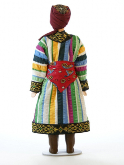 Кукла фарфоровая Таджик в традиционном свадебном мужском костюме