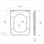 Сиденье для унитаза  WAVE SQUARE дюропласт, микролифт БЕЛЫЙ глянец