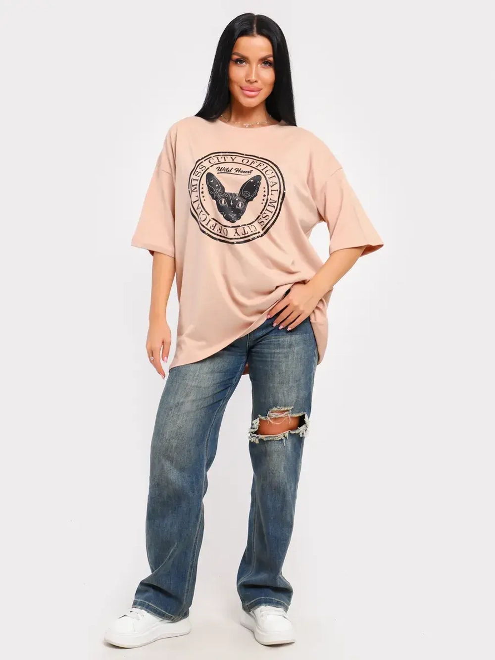 Футболка оверсайз больших размеров принт