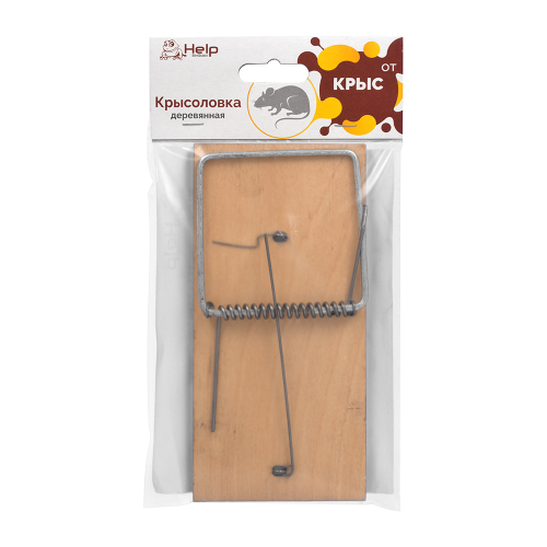 КРЫСОЛОВКА HELP  ДЕРЕВЯННАЯ 15,5*7,5СМ 80036