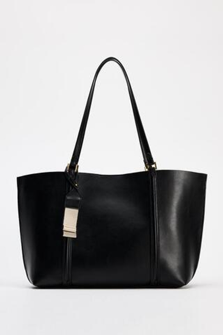 ZARA СУМКА-ШОПЕР, ЧЕРНЫЙ