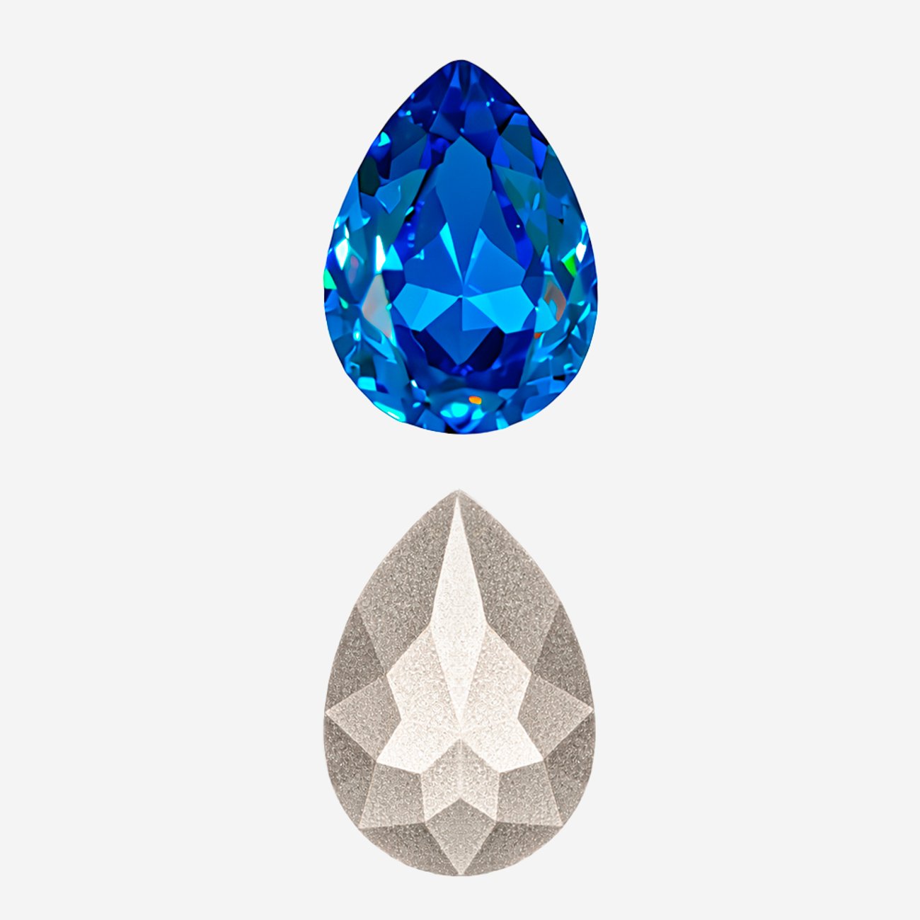 Кристалл Капля (Drop), оттенок "Синий Капри"/"Capri Blue", 14*10мм