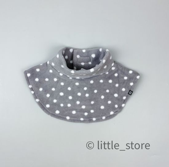 Шарф-манишка флисовый Серый, точки