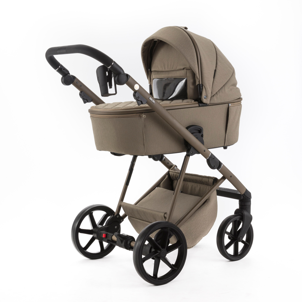 Детская универсальная коляска Adamex Delta Natura - DN-6 Taupe (серо-бежевый, ткань)