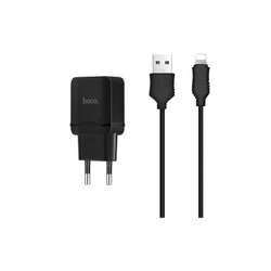 Адаптер питания Hoco C22A Little superior charger с кабелем Lightning (USB: 5V max 1A) Черный