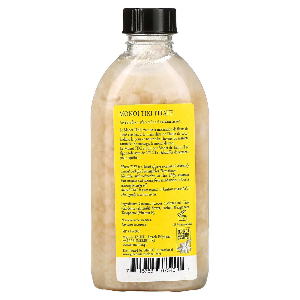 Monoi Tiare Tahiti, Monoi Tiki Tahiti®, кокосовое масло, питат и жасмин, 120 мл (4 жидк. унции)