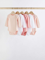 Боди с длинным рукавом для малышей Next 619-349, 5 шт., Белый, Розовый