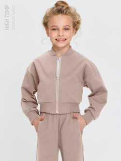 Укороченный бомбер из футера на молнии