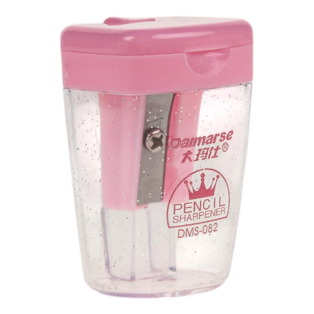 Точилка "Light" с контейнером, 1 отв, с крышкой, 4 пастельных цв. с блестками