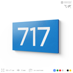 Номер на дверь 717, табличка на дверь для офиса, квартиры, кабинета, аудитории, склада, голубая 120х70 мм, Айдентика Технолоджи
