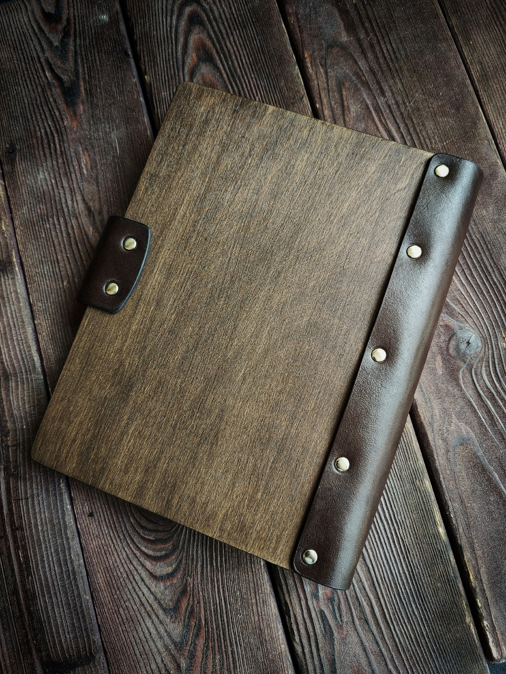 Деревянный блокнот на кольцах А5