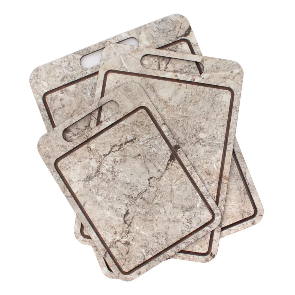 Набор разделочных досок на подставке 3шт ComposeEat Everyday мрамор серый