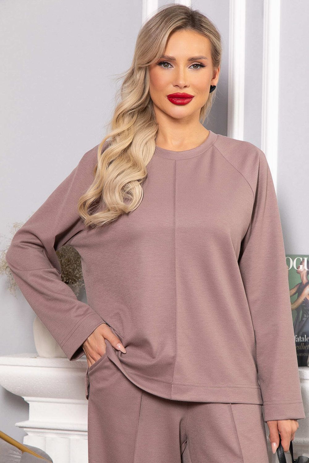 Костюм трикотажный Осенний комфорт (коричневый) К14680-30М LT Collection