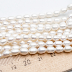 Жемчуг бусины, размер около 5,8-6,3 мм, цена за отрезок 17 см (1/2 нити)