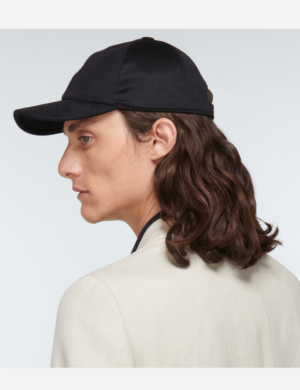 Бейсболка Loro Piana Baseball Cap Cashmere Storm "Black"