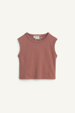 ZARA ТОП С КРУГЛЫМ ВЫРЕЗОМ, ТЕРРАКОТОВЫЙ