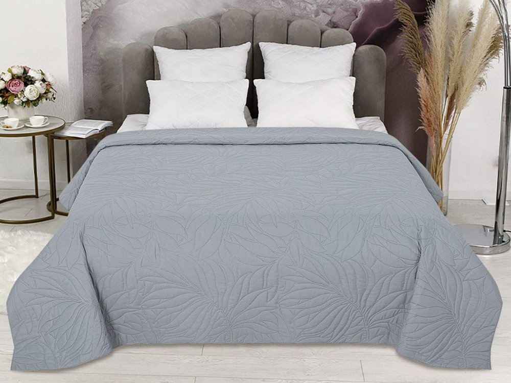 Покрывало на кровать, стеганое, поплин с размерами 215х220