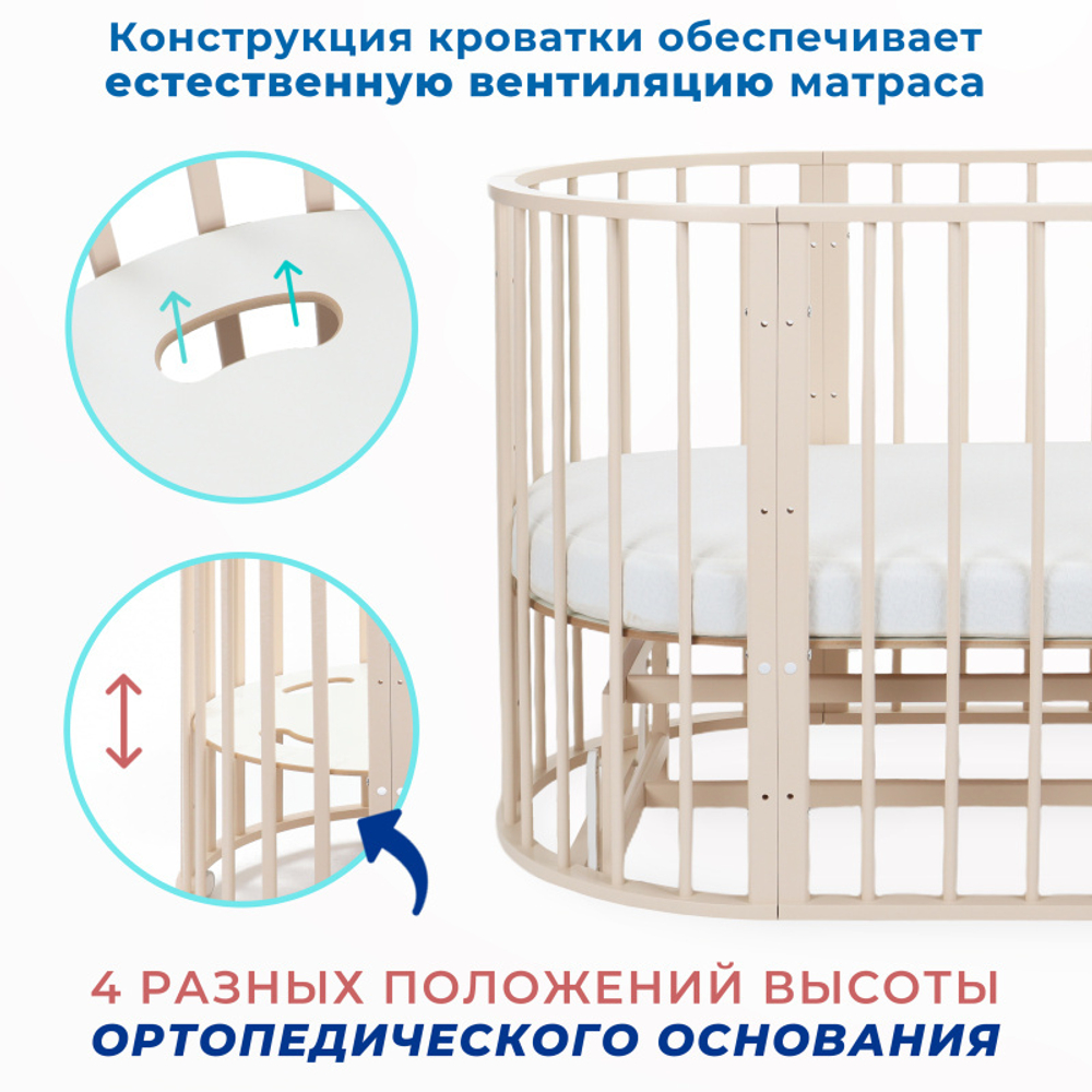 Кроватка ЗАЙКА 7 в 1 МАЯТНИК