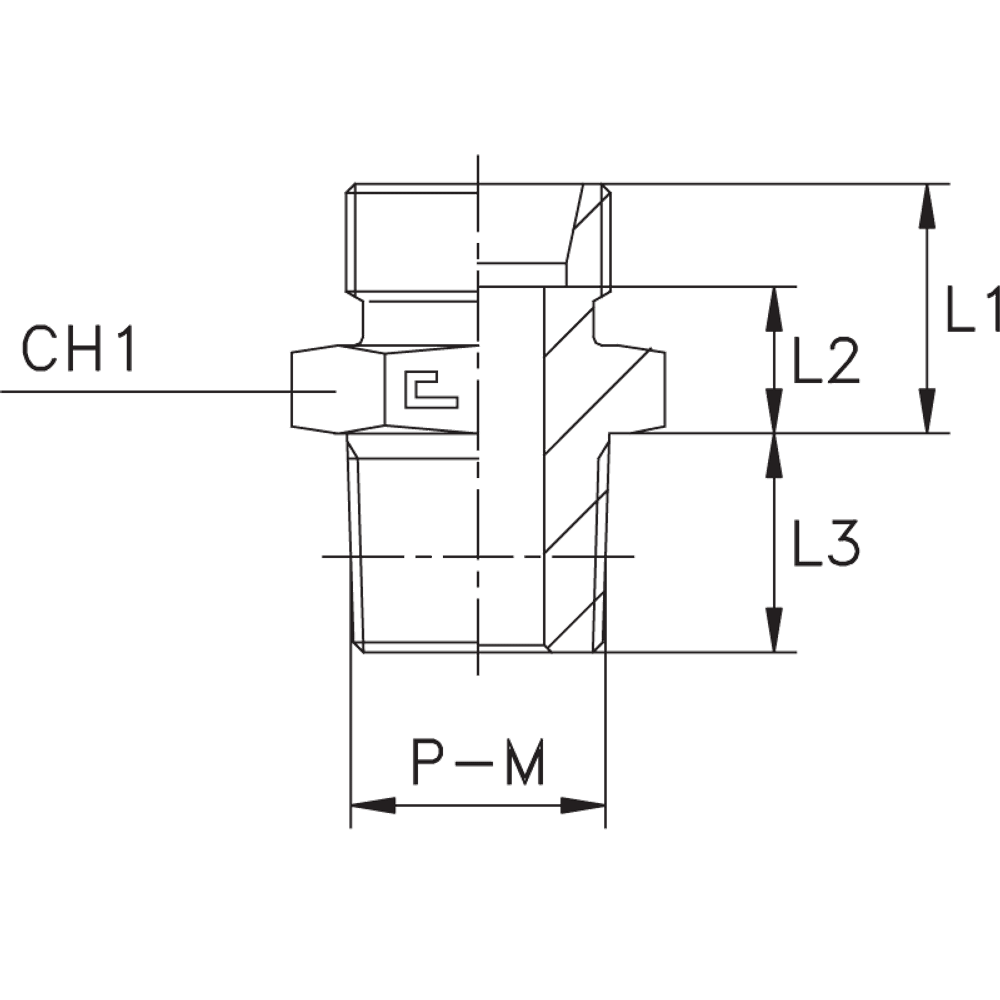 Штуцер FC DS16 NPT 1/2 (корпус)