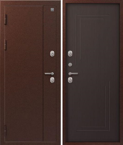 Входная дверь SEZAM Термо-100 Медь антик - Тёмная лиственница (2025)